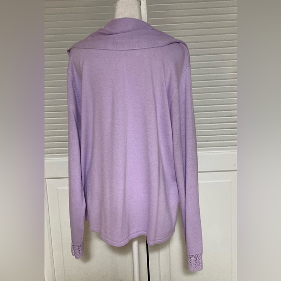 NWT Sag Harbor Shade of Lavender Sweater With Detachable Scarf Size XL - Picture 5 of 13